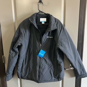 Men’s black Columbia coat.
